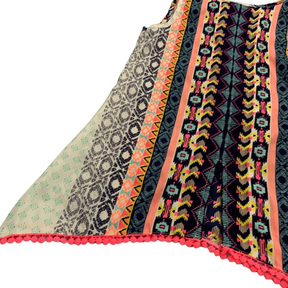 Japan Kids Girls size 8 Boho Striped Crochet trimed sleeveless blouse tank top - Picture 7 of 10